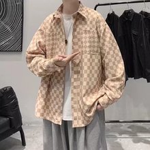 百搭男文艺衬衫标准新款ins潮流长袖慵懒简约格子潮春季青春流行