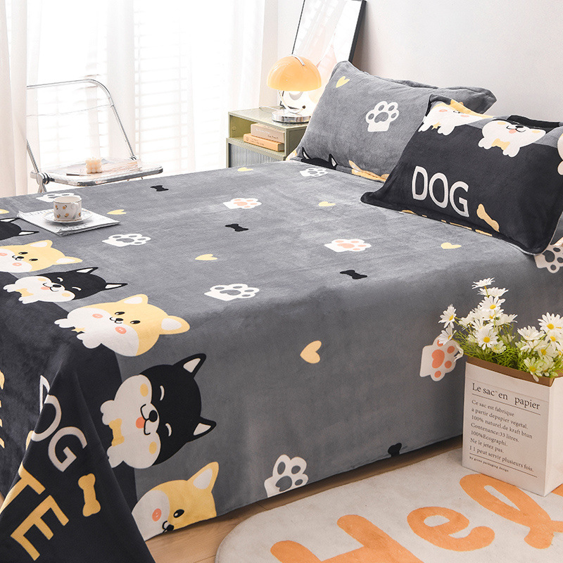 Leche terciopelo coral sábana pieza única más manta de felpa manta de franela manta engrosada dormitorio de invierno lista de edredones