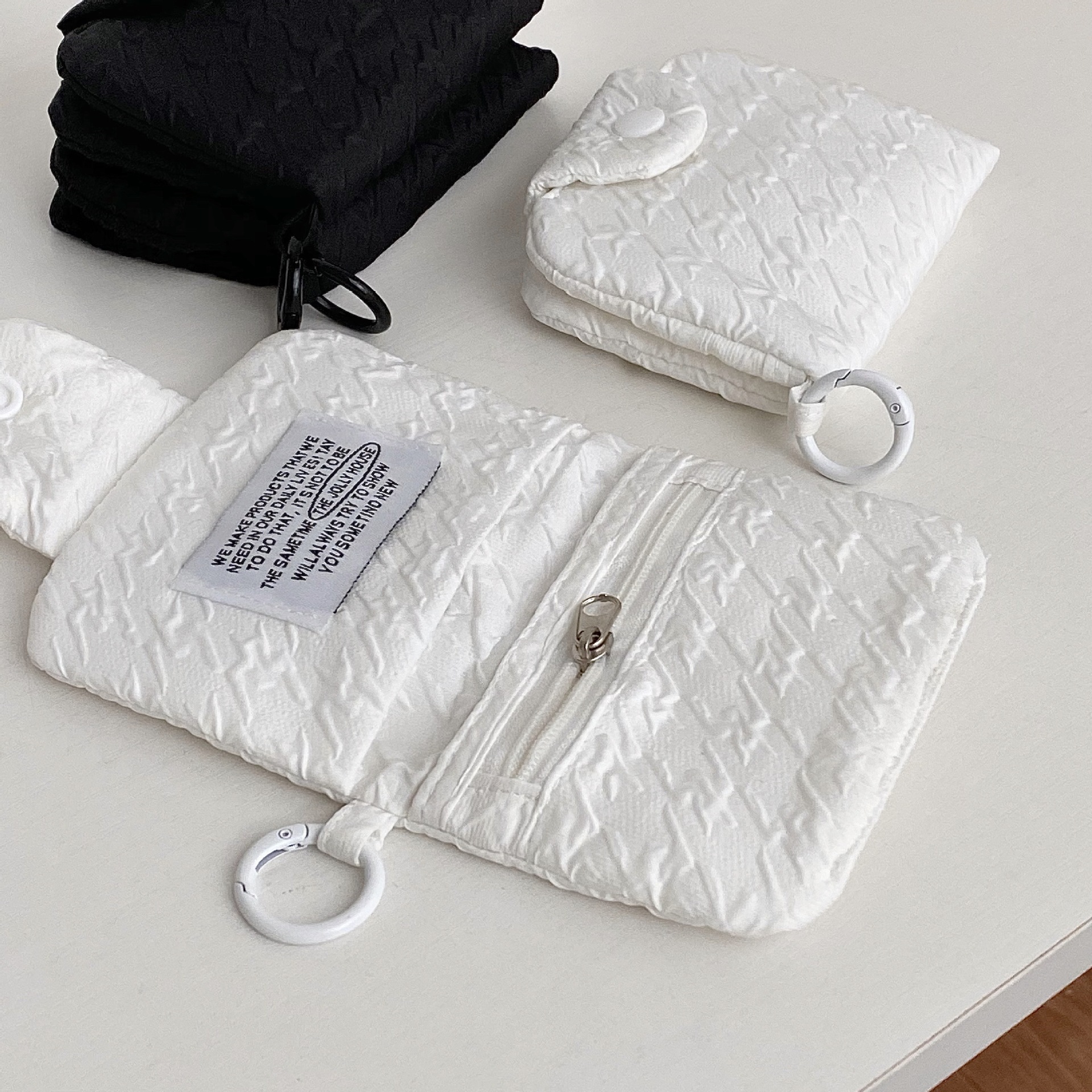 Retro nicho bolsas de auriculares mini pliegue bolsas de cambio para mujeres lindas tela almacenar monedas tarjeta de identificación bolsas de tarjetas multicapa