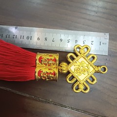 Factory supply gold-plated Chinese knot hat tassel cord fringe hanging decoration Festive no mesh fabric fringe hanging decoration