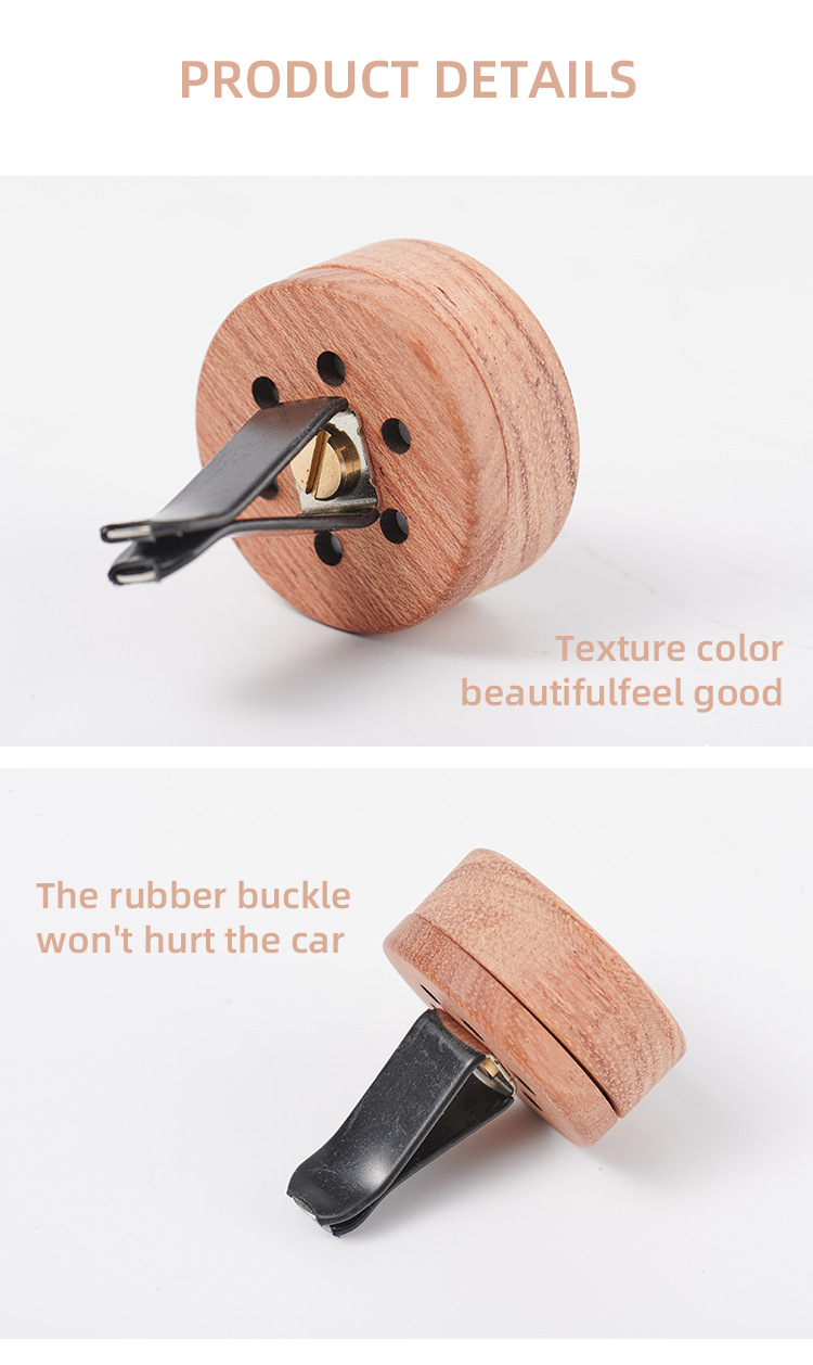 Wooden Car Aromatherapy Car Air Conditioner Air Outlet High-End Fragrance Long-Lasting Fragrance Car Odor Removal Aromatherapy Device
