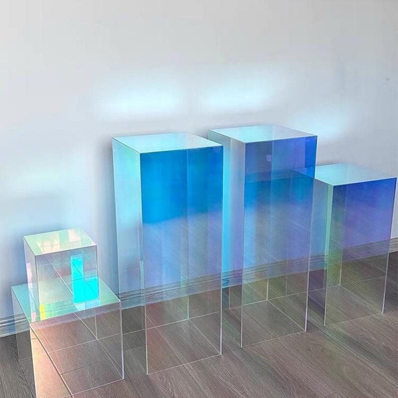 炫彩亚克力陈列流水台服装店透明装饰陈列道具中岛商场橱窗