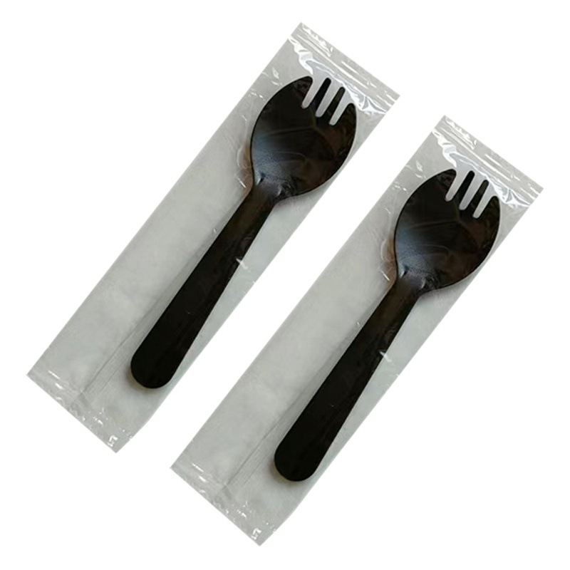 Wholesale disposable small spoon Fork independent packaging dessert pudding spoon fruit Scoop Cake dessert ice cream fork spoon