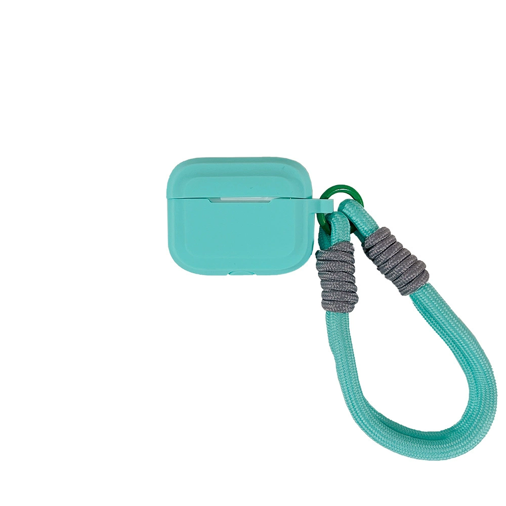 Силиконовый чехол для AirPods совместимый с AirPods 1–4 и AirPods Pro 1–3, контрастная полосатая цепочка-держатель
