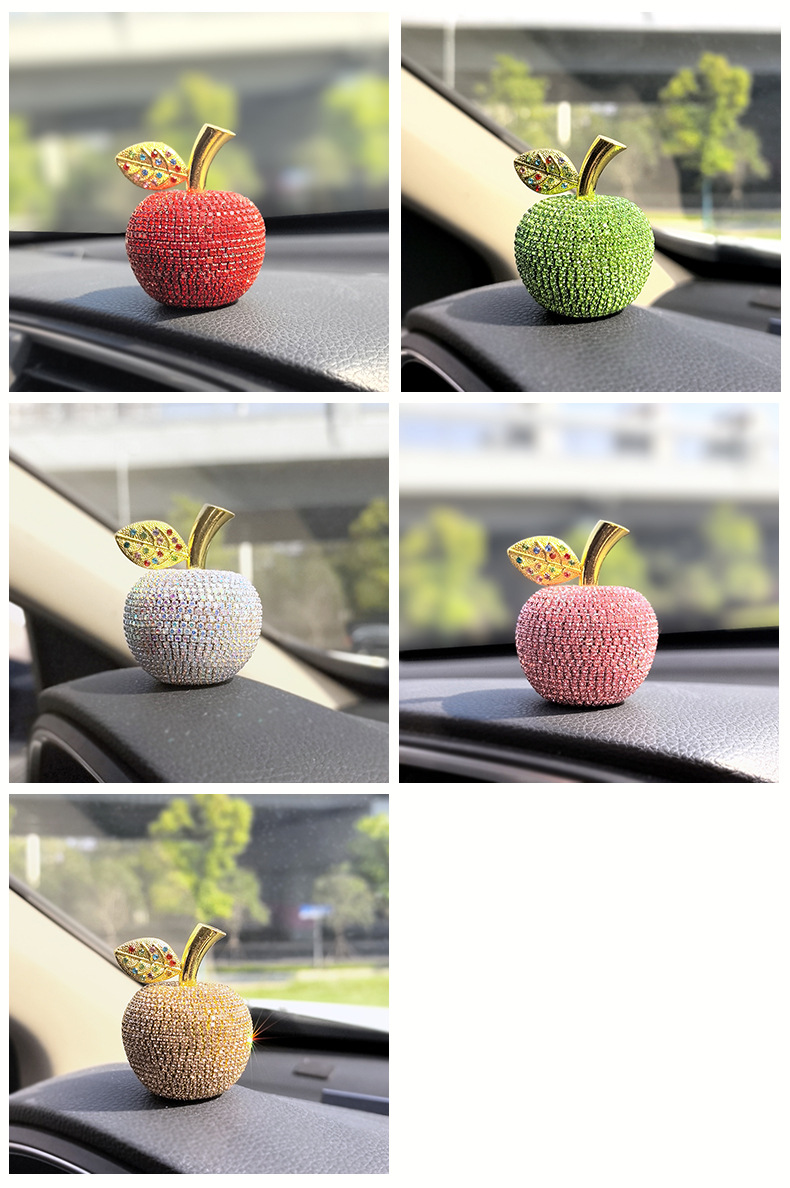 Cross-Border Crystal Apple Decoration Gift Safe Birthday Holiday Gift Car Car Creative Diamond Christmas Ornaments