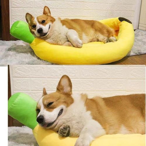 Banana Boat Dog Bed Winter Cat Bed Warm Pet Bed Dog Bed Corgi Banana Boat Teddy Small Dog Bed Dropshipping