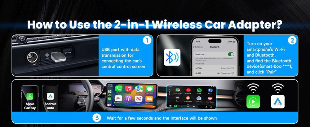 Wireless Carplay Box Apple Android Smart Car Connectivity Box Car Carplay Adapter