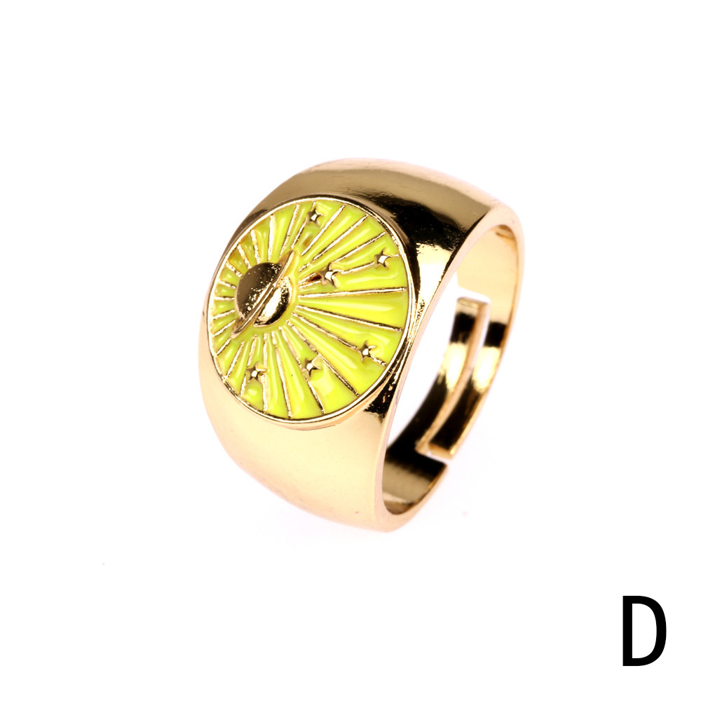 fashion planet drip oil copper ring wholesale