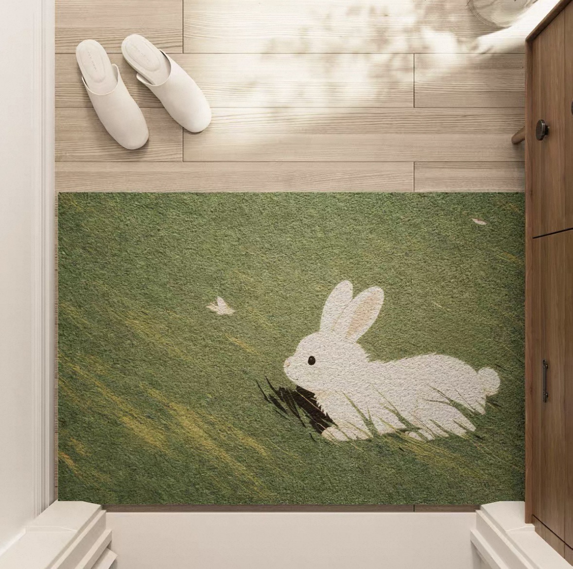 Grassland Small Animal Design Silk Loop Door Mat, Household Carpet, Entryway Dust Removal Non-Slip Foot Mat, Customizable Mat, Dropshipping Available
