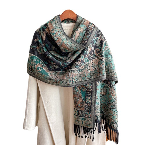  new ethnic style retro tassel shawl with dual-purpose women's travel vacation photo scarf cloak jacket