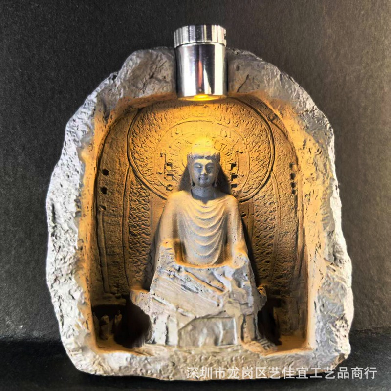 龙门石窟夜灯树脂冰箱贴文创佛窟夜灯工艺品摆件创意冰箱装饰贴