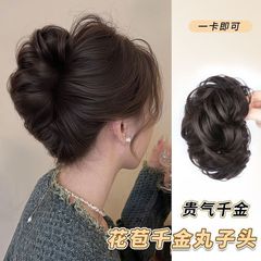 かつら女性ボールヘッドグラバーふわふわ鶏小屋ヘッド花つぼみヘッド古代スタイル新中国風アップヘアツールヘアバッグ人工毛