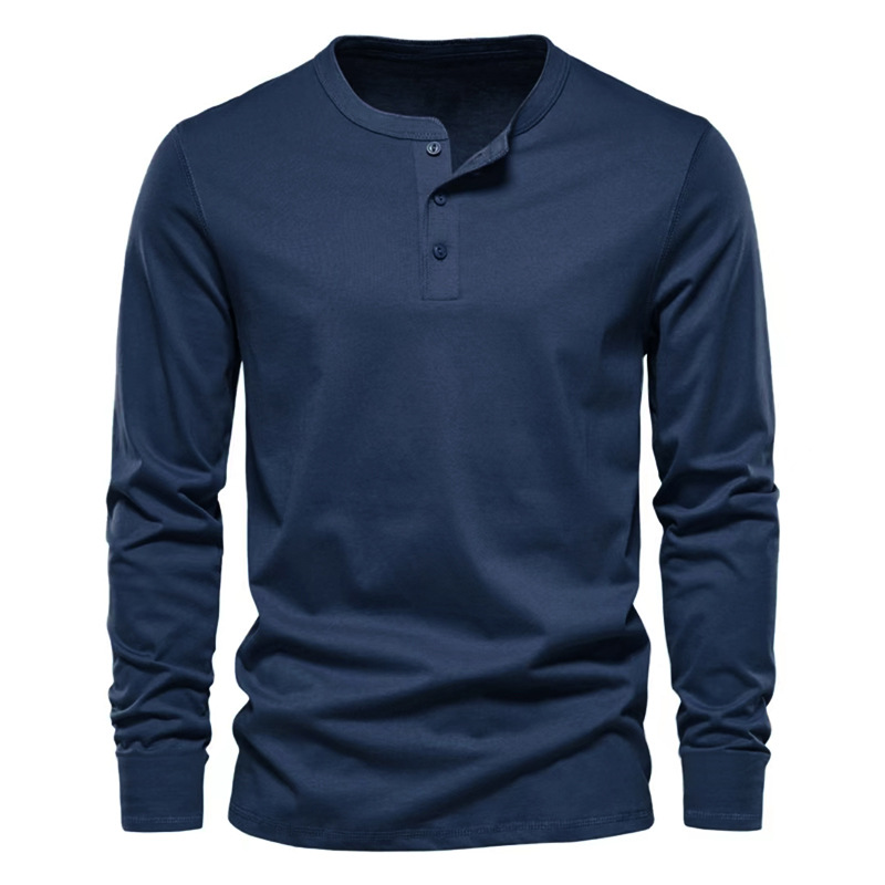2024 European Men's Spring Autumn Round Neck Long Sleeved T-Shirt Loose Pullover Casual Men's T-Shirt Basic Tees Top_voghion.com