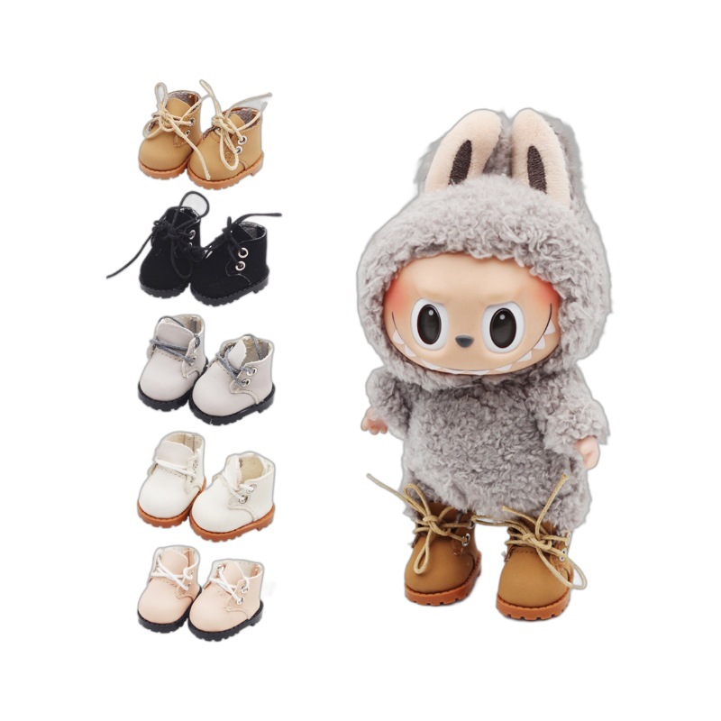 10cm algodón EXO zapatos de bebé 15cm pequeño rabu botas Martin colgante de felpa muñeca dedo zapatos de juguete