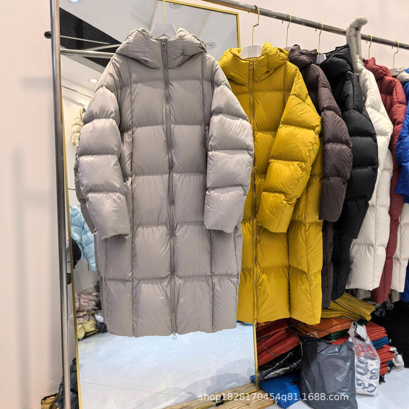 2025 New Cloud Puff Ultra-Light White Goose down Jacket for Women, Long Thickened High-End down Coat with Hood for Winter