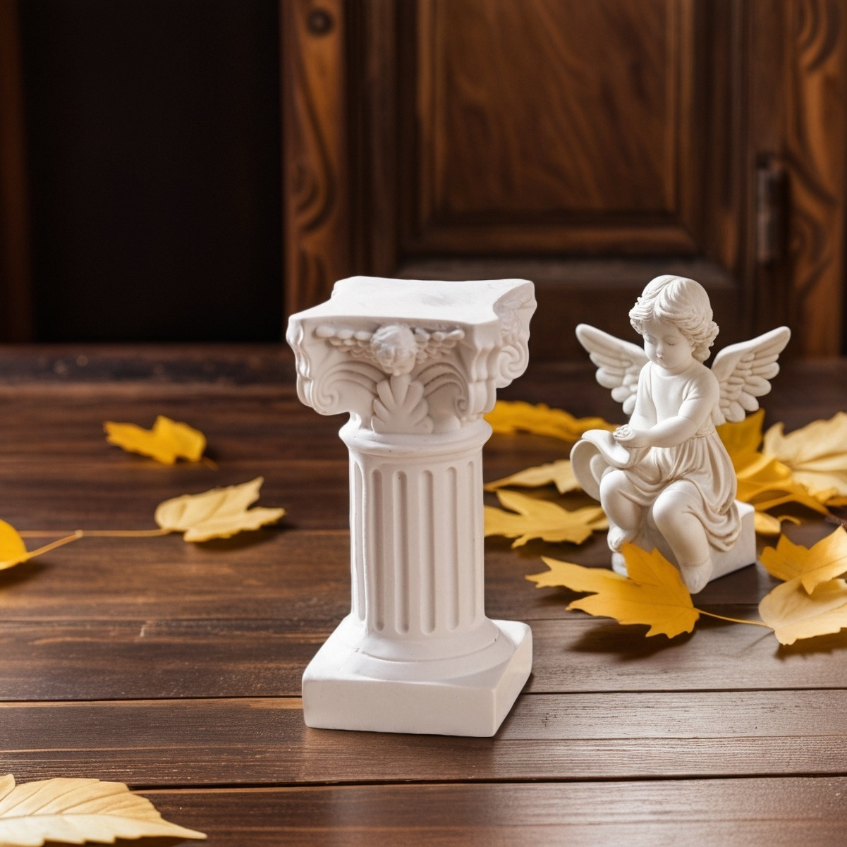 欧式复古希腊小号迷你罗马柱树脂装饰桌面摆件家居卧室书房送礼