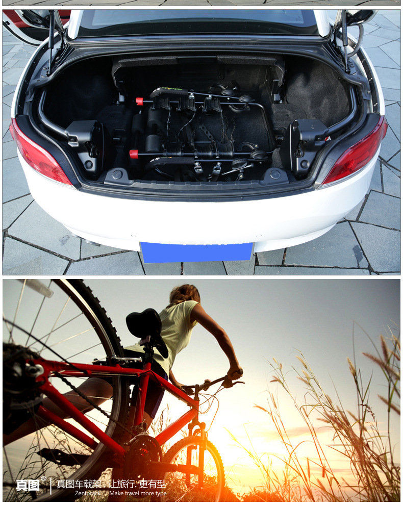 Car bike rack rear rack trunk suspension SUV hatchback sedan tail