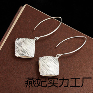 New Brushed Square Earrings, Earrings, Square Earrings, Handmade Stylish, Simple Earrings, Long Earrings, Ear Hooks