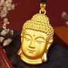 Vietnam Sand Golden Buddha's Top Small Pendant Bronze Gold Global Rulai Buddha first like a pendant men and women black rope necklace