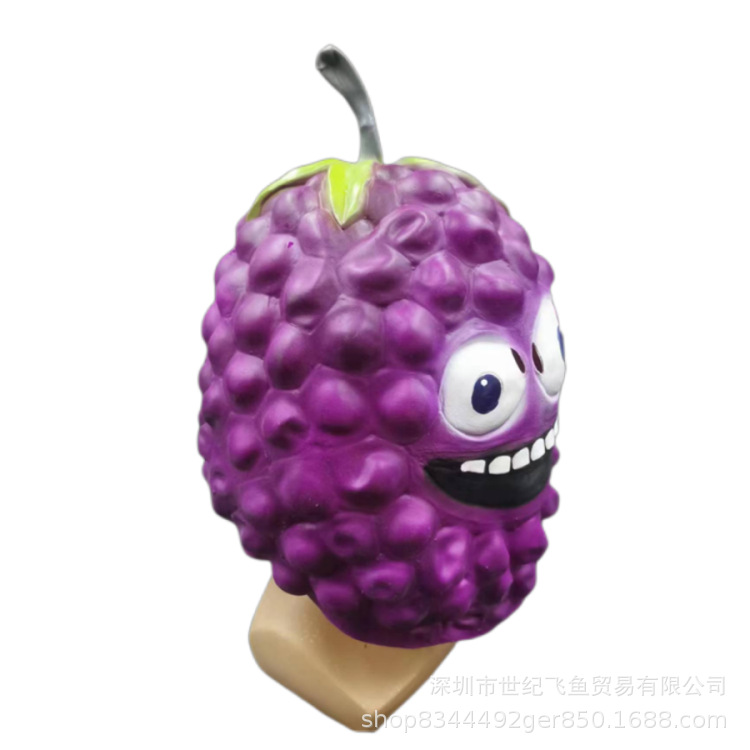 Fruta de uva piña naranja máscara plátano bola partido divertido rendimiento accesorios Halloween sombrerería