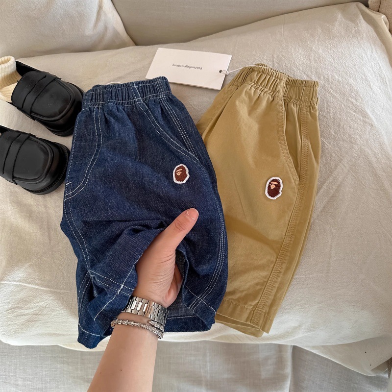 Pantalones cortos de mezclilla para niños 2025 pantalones casuales de cabeza de dibujos animados japoneses para niños y niñas de verano image 4