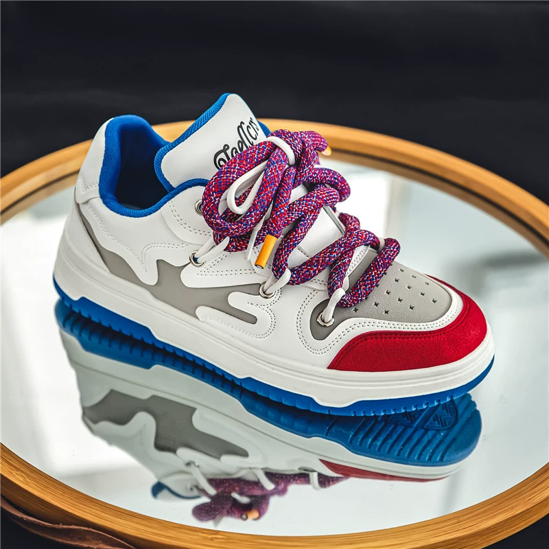 Sports sneakers for leisure, universal trend white shoes for beloved, autumn