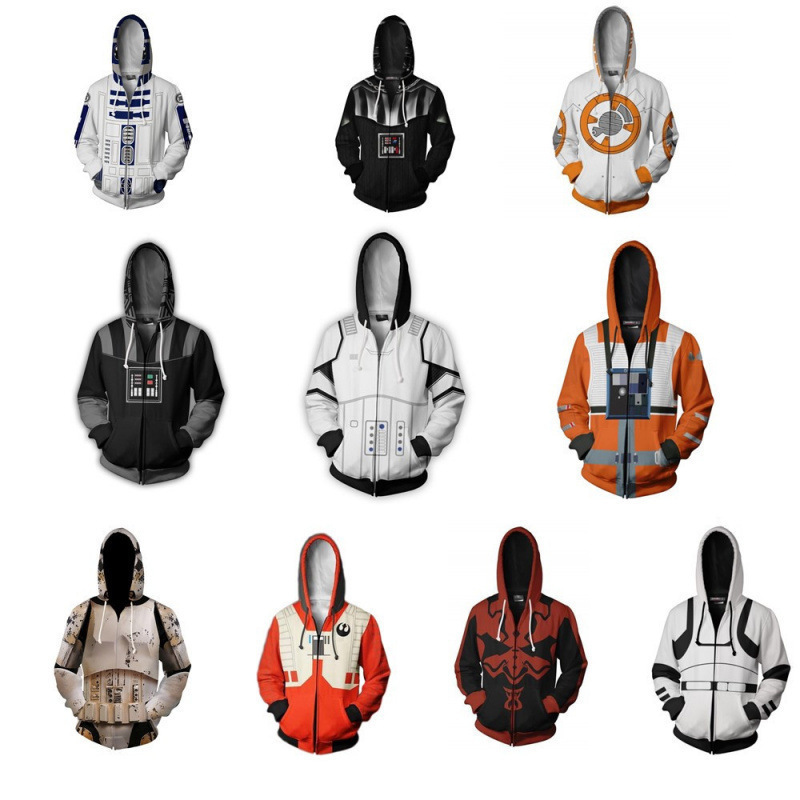 Cross-Border European and American Foreign Trade Star Wars Darth Vader Cosplay 3D Anime Sweatshirt Printed Spring and Autumn Sweatshirt