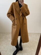 2025新款双面羊绒大衣女加长款通勤简约明星同款宽松外套爆款