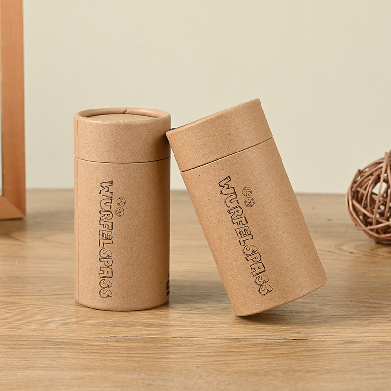 批发圆形牛皮纸罐茶叶化妆品对联线香包装纸筒天地盖烫金广告礼盒