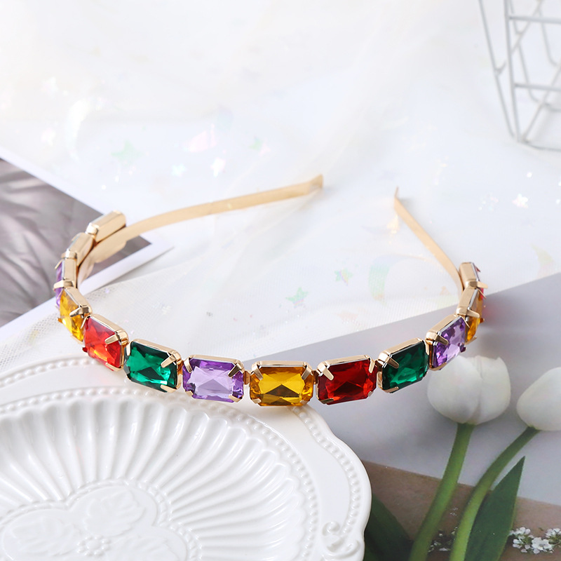 Shiny Rectangle Crystal Inlay Crystal Hair Band display picture 4