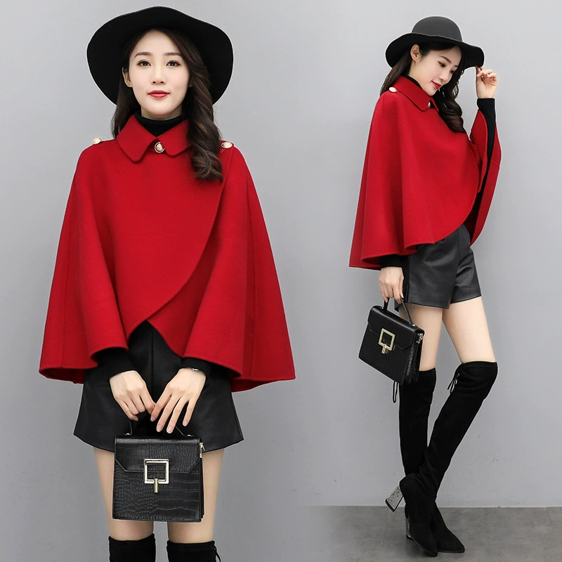 Весна и осень новая мода короткая накидка шерстяное пальто для женщин