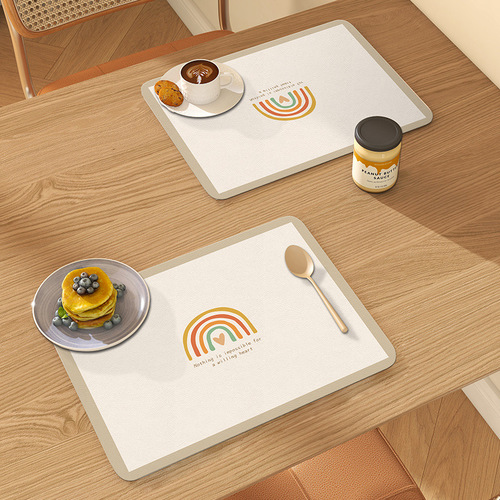 Warm Sun Fresh Series Leather Dinner Mat Waterproof Oilproof Heat Insulating Anti-Scald Dinner Mat Western Dinner Mat Table Heat Insulating Mat