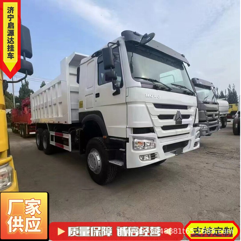 Cross-Border Supply of 6.5m Lightweight Dump Trucks with Front Four and Rear Eight Tires, Soil and Gravel Transport Vehicles, Rear-Turning Dump Semi-Trailers