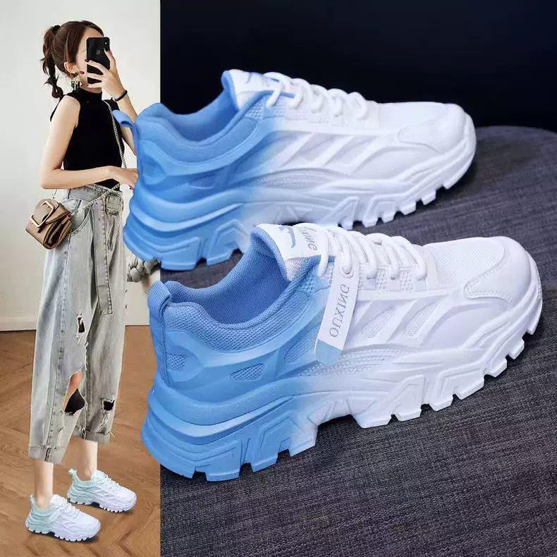 Summer Dad Shoes for Women 2025 New Model Mesh Breathable Thick-Soled Versatile Flat Casual Sports Shoes Running Shoes Summer Style Summer Dad Shoes for Women 2025 New Model Mesh Breathable Thick-Soled Versatile Flat Casual Sports Shoes Running Shoes Summer Style