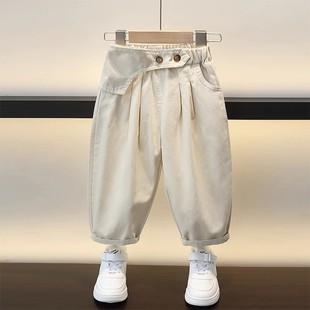 Boys' Pants Spring and Autum Kidsren's 2025 New Early Autum Baby White 6 Casual Pants 1 Loose 5 Autum 4 Years Old