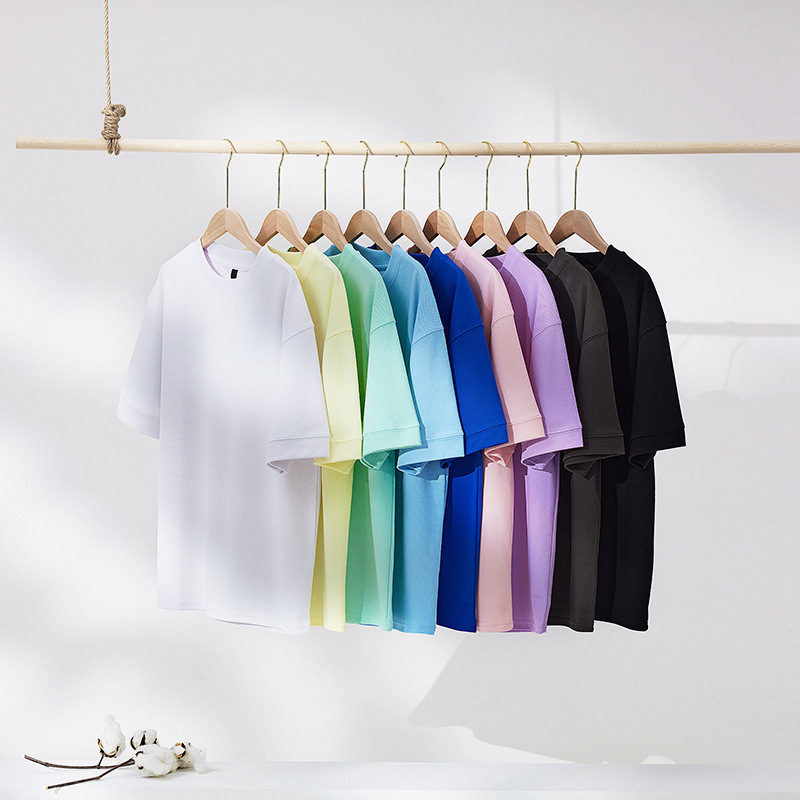 Live Broadcast Recommendation Candy-Colored Off-Shoulder Pure Color Loose Trendy Brand Round Neck Men's Casual Versatile Short-Sleeved T-Shirt Men's Wholesale