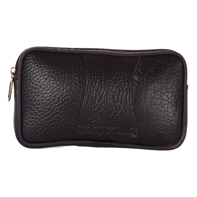 Factory wholesale business waterproof men's mobile phone bag belt waist bag cowhide multifunctional change key horizontal Leisure