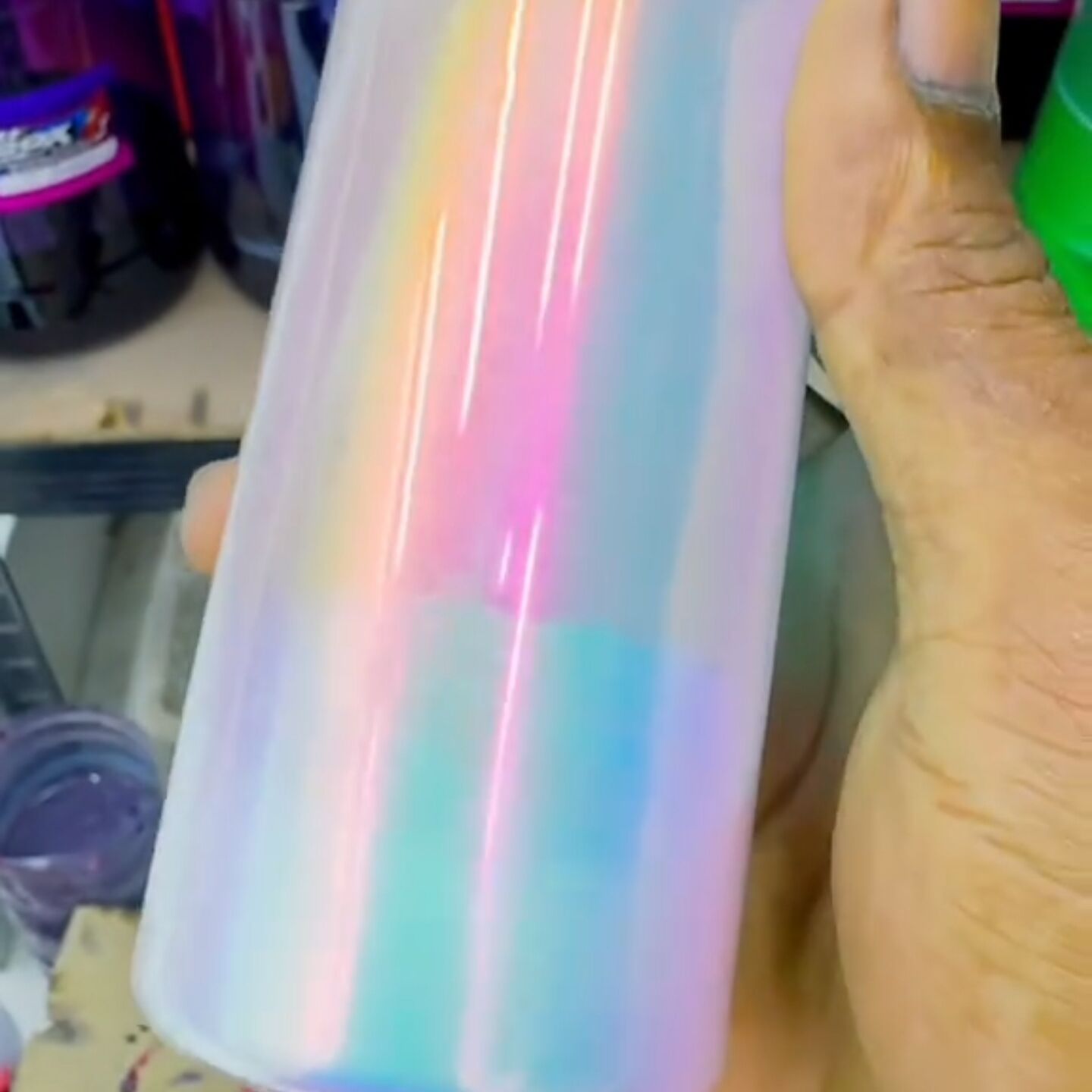 幻彩偏光极光变色龙粉滴胶喷涂汽车改色工艺品用霓虹白变色龙粉1g