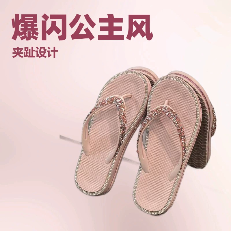 High-Appearance Value, Super Shiny Diamond Flip-Flops, Summer Must-Have with Sparkling Rhinestones