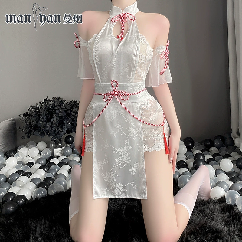 曼烟 sexy нижнее белье, кошелек, чонсам, ханфу, форма, набор, шнурок, акцент на бедрах