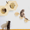 墙上猫爬架猫咪跳台壁挂太空舱休息架猫咪吊床浮动创意木制猫爬柱