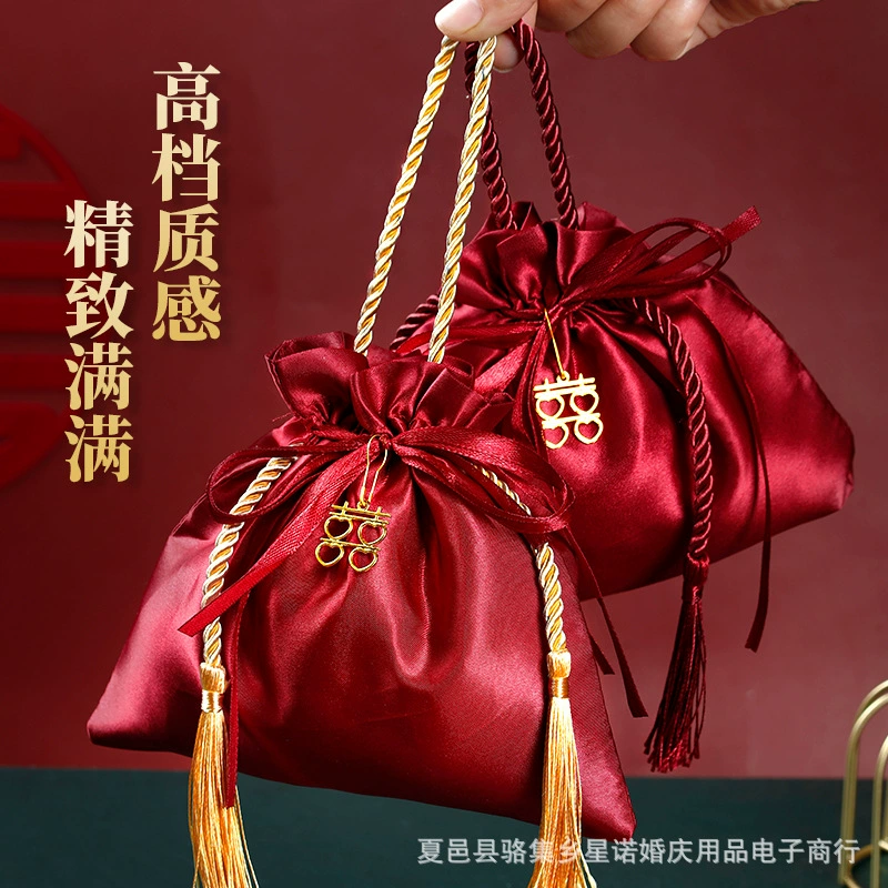 Свадебные принадлежности Портативная сумка для конфет Новая китайская и Европейская тканевая сумка Возврат коробки конфет Сопровождающая Сетчатая Сумка для упаковки конфет