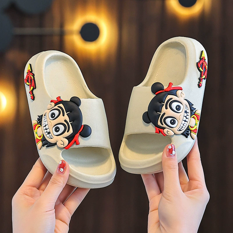 Детские летние нескользящие cartoon Slippers для мужчин и женщин в помещении, мягкая подошва