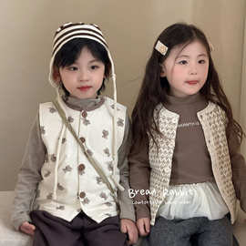 包邮面包兔莱卡双层蚕丝儿童马甲2025秋冬季新款男女童保暖背心