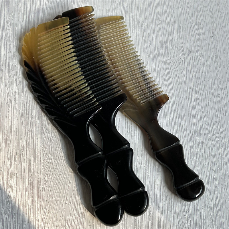 Bamboo Joint Horn Comb 18cm Thickened Large Head Meridian Massage Comb for Scalp Care quality and texture