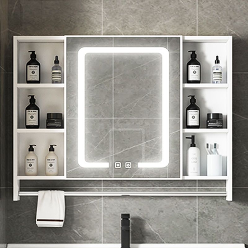 Wall-Mounted Space Aluminum Bathroom Mirror Cabinet Separate Bathroom Storage Box Bathroom Mirror Storage Rack Cosmetic Mirror Box