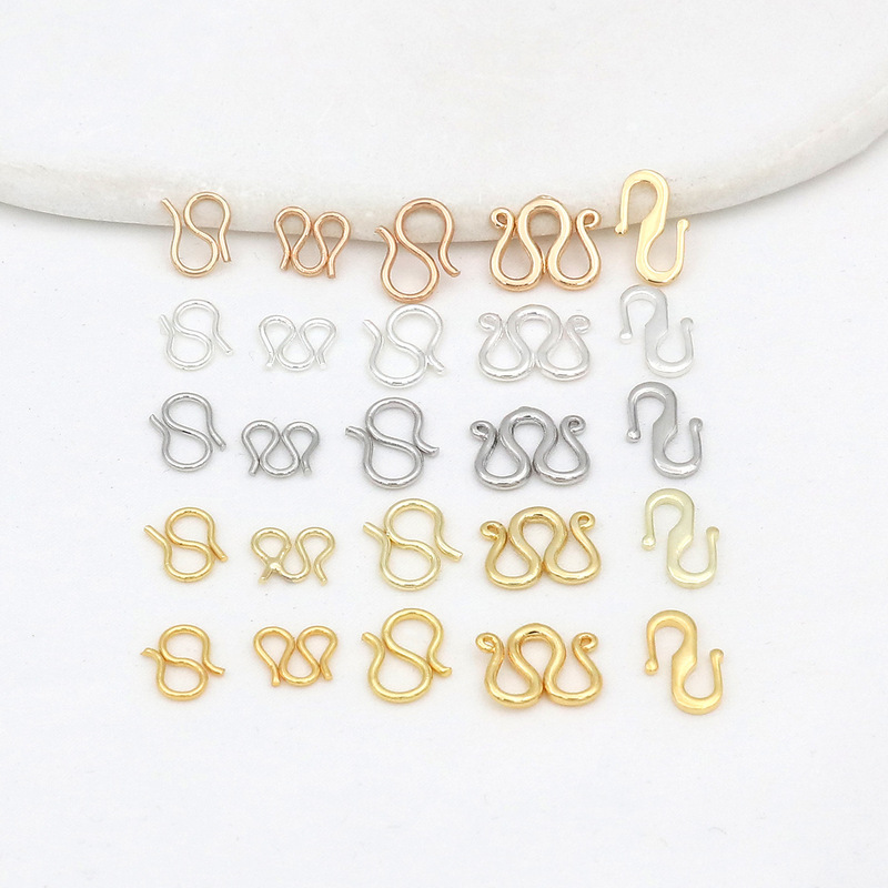 W connection buckle S-shaped closing hook button 18K real gold bag gold color M buckle bracelet necklace diy accessories B59 W connection buckle S-shaped closing hook button 18K real gold bag gold color M buckle bracelet necklace diy accessories B59