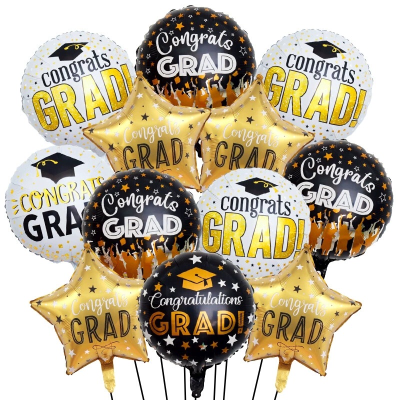 Graduation Season Party Decorations Celebration Banner Doctor's Cap Certificate Spiral Hanging Ornaments Balloon Set Graduation Ceremony Arrangement
