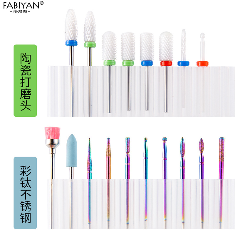 Cabeza de pulido de uñas de cerámica removedor de uñas piel muerta cabeza de molienda rectificadora accesorios frente cabeza de maíz broca