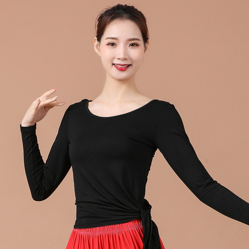 Women's Square Dance Top, Ethnic Style Dance Costume Performance Wear Modal Dancing Dress, Single Dance Costume
